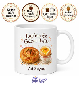 Boyoz Ve Yumurta İkilisine Aşık Olanlara Ege Kahvaltısı Kupa Bardak Hediye