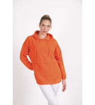 CHUBA Kadın Turuncu Kapüşonlu Oversize Outdoor Retro Polar Hoodie 22WK299