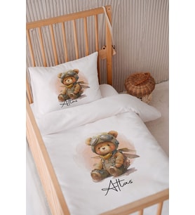 %100 Pamuk Saten Isme Özel 100x150 Bebek Yatak Nevresim Seti