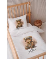 %100 Pamuk Saten Isme Özel 100x150 Bebek Yatak Nevresim Seti