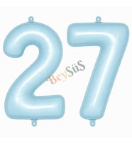 27 Rakam Folyo Balon Mavi Rengi (76 cm)