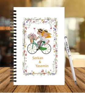Sevgililer Gününe Özel Ahşap Defter Kalem Hediye Seti 7