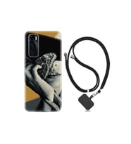 Vivo Y70 Kılıf Resimli Desenli Silikon Boyun Askılı Butterfly Girl 1837
