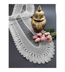 Kadife Detaylı Runner, Çeyizilk Tek Runner (120x30cm)