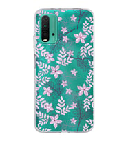 Xiaomi Poco M3 Uyumlu Kapak Floral Pudra Tasarımlı Şeffaf Silikon Kılıf