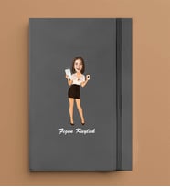 Kişiye Özel Öğretmen Kadın Model 13x21 Gri Defter-35