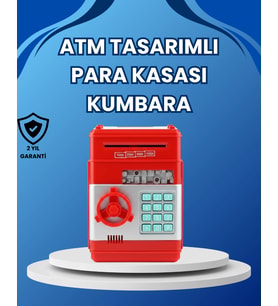 Mulvxkrg Krg02 Kırmızı Atm Tasarımlı Şifreli Para Kasası Kumbara (Mulvix)