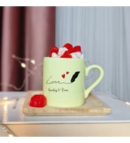Aşk Love Tasarımlı Kişiye Özel Sarı Türk Kahvesi Fincanı