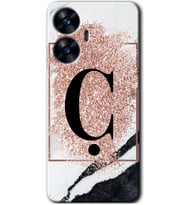 Realme C55 Kılıf HD Desen Baskılı Kılıf - Pembe Mermer Desenli Ç Harfi