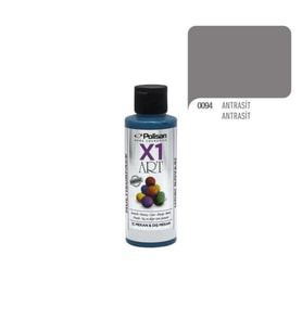 Polisan X1 Art Multisurface Akrilik Hobi Boyası 120ml-Antrasit Gri 0094