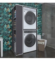 Kenzlife çamaşır-kurutma makinesi dolabı demyan sol gri 180*090*60 banyo kapaksız arkalıksız (Karışık)