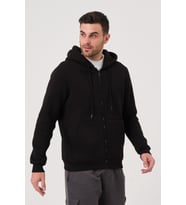Unisex Fermuarlı Kanguru Cep 3 Iplik Sweatshirt Içi Polar