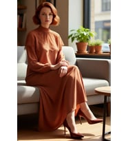 Kadın Skater Kalıp Dik Yaka Dantel Pelerin Detaylı Maxi Elbise Ramadan Koleksiyonu Şıklığı
