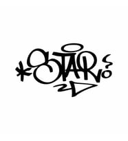 Graffiti Star Araba Sticker siyah 16x9 CM (Siyah)