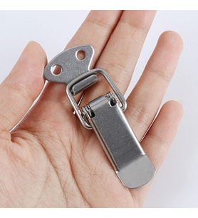 Gergi Mandalı Çelik Sandık Kaput Kilidi Klipsi 7.5 cm Düz Parlak Krom 2 ADET