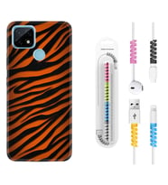Realme C11 C21 C21Y C25Y C11 2021 Kılıf Kablo Koruma Spiral Silikon Leopar Yeni 1676