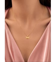 Kişiye Özel Şık Taç Kolye 925K Gümüş (Gold)