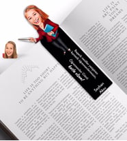 BK Gift Kişiye Özel Kadın Öğretmen Karikatürlü Ahşap Kitap Ayracı-3