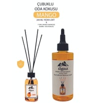 2'li Set Mango Bambu Yedek Şişe 200ml+Mango Çubuklu Oda Kokusu  110ml