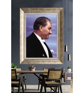 Gümüş Çerçeveli Atatürk Tablo za400