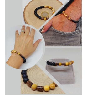 Jasper & Oniks Taşı 8mm Unisex Tasarım Bileklik Hawaii Model (9805)