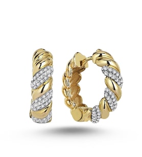 Aylider GOLD HALKALI BEYAZ TAŞLI KÜPE