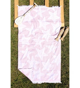 %100 Pamuk Desenli 90x160 cm Plaj Havlusu (Pembe)