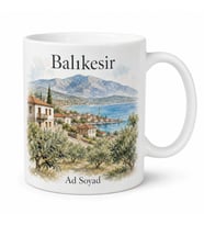 Balıkesir Ege Marmara Hatırası Baskılı Kupa Bardak Hediye Porselen