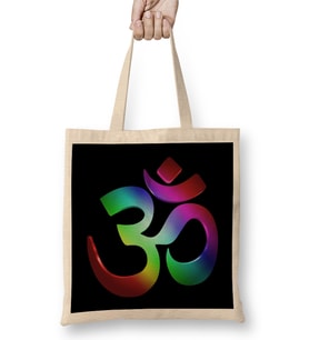 Ohm Spiritual Om Yoga Meditation Gift Aum Symbol Bez Çanta Uzun Saplı