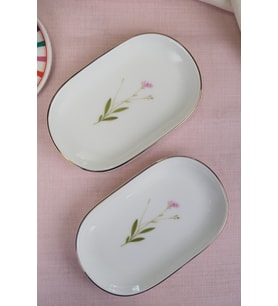 Natura Porselen Oval Kayık Tabak, Şık ve Zarif Tasarım, 27,50x17,50x3 cm