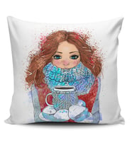 Alkanhomes Fashion Girl Dijital Baskılı Kırlent Kılıfı