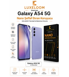 LUX ELOOM Galaxy A54 5G Uyumlu Nano Şeffaf Ekran Koruyucu Film