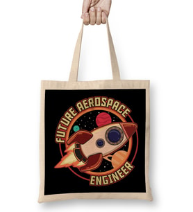 Cute Future Aerospace Engineer Spaceship Launch Bez Çanta Uzun Saplı