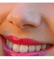 925 Ayar Gümüş Mavi Taşlı Hızma Burun Piercing (Çok Renkli)