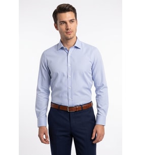 Erkek Slim Fitt Uzun Kol Armürlü Likralı Gömlek 2455 BGL-ST05602