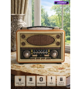 M-2027BT Bluetooth Hoparlör Nostaljik Radyo Sd/usb/fm Şarjlı Radyo Mp3 Çalar