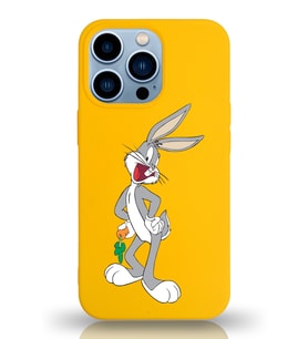 Apple iPhone 13 Pro Max  Lansman Kılıf Bugs Bunny Tasarımlı Altı Kapalı İçi Kadife Kaplı  Kapak (Şeffaf)