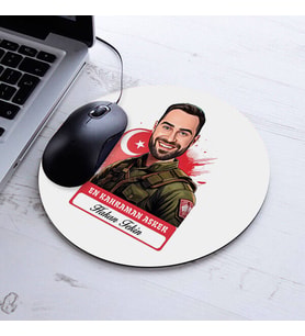 Kişiye Özel Hediye Karikatürlü En Kahraman Asker Mousepad
