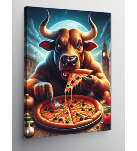 Kanvas Tablo Pizza Yiyen Baba