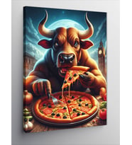 Kanvas Tablo Pizza Yiyen Baba