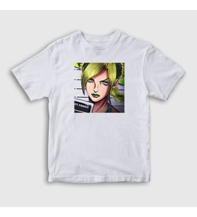 Presmono Unisex Çocuk Beyaz Jolyne Cujoh Anime Jojo T-Shirt 321589tt