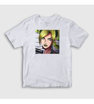 Presmono Unisex Çocuk Beyaz Jolyne Cujoh Anime Jojo T-Shirt 321589tt