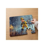 Kahraman İtfaiyeci Tasarımlı 24 Parça Ahşap Çocuk Puzzle MPK0207