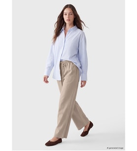 LCW Modest Kahverengi Beli Lastikli Kadın Geniş Paça Pantolon