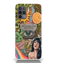 Oppo Reno 5 Lite Uyumlu Vintage Kolaj Desenli Şeffaf Telefon Kılıfı