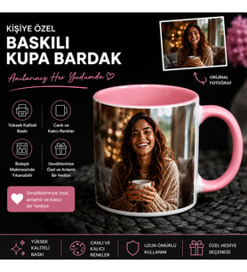 Kişiye Özel Fotoğraflı Kupa Bardak Çift Taraflı Baskı