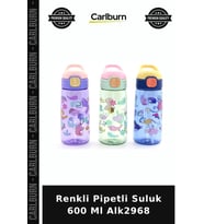 Özel Üretim Renkli Pipetli Suluk 600 Ml BPA İçermez Alk2968