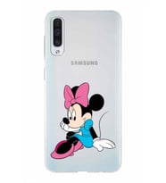 Samsung Galaxy A50s  Kapak Minnie Mouse Tasarımlı Şeffaf Silikon Kılıf