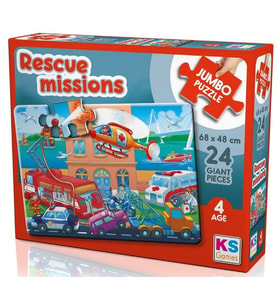 KS Games 24 Parça Kurtarma Görevleri Jumbo Puzzle - Erkek Çocuk - 4 Yaş üzeri - 31009