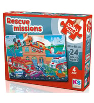 KS Games 24 Parça Kurtarma Görevleri Jumbo Puzzle - Erkek Çocuk - 4 Yaş üzeri - 31009